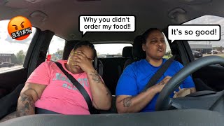 IGNORING MY GIRLFRIENDS DRIVE THRU ORDER HANGRY REACTION [upl. by Lednor29]