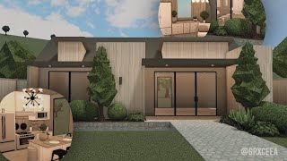 18k NO Gamepass Modern House Interior  Bloxburg Speedbuild  Grxceea [upl. by Anahsat]