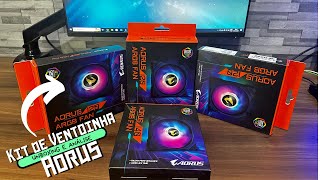 Kit de Ventoinhas Aorus 120 e 140 ARGB  Unboxing e Análise [upl. by Glorianna]