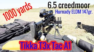 1000 yard extreme long range precision match with Tikka T3x Tac A1 65 Creedmoor [upl. by Naitsirk303]