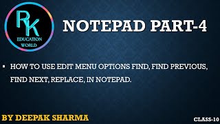 HOW TO USE FIND REPLACE OPTION IN NOTEPAD RKEDUCOM [upl. by Ardella]