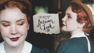 Vintage Autumn Hair amp Makeup Tutorial  NYX Swear By It Palette [upl. by Allyn]