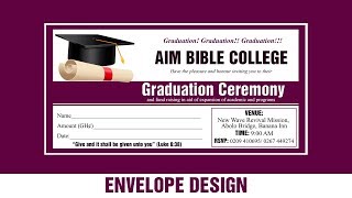 How To Design A Professional GRADUATION CEREMONY ENVELOPE  Photoshop Tutorial [upl. by Elidad]