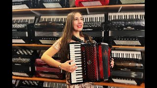 BELTSTUIV3496RM  Red Shadow Beltuna Studio IV Compact Piano Accordion LMMM 34 96 5999 [upl. by Louanne]