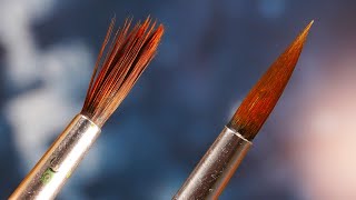 How to clean synthetic paintbrushes and fix hooked tips [upl. by Daisy]