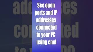 💻 CMD Trick See open ports and IP addresses connected to your PC using cmd cmd cmdtricks [upl. by Metzgar]