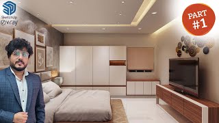 Part  1  SketchUp Turtorial  Bedroom interior with Vray [upl. by Casady]