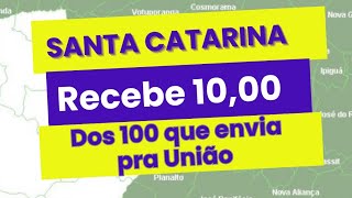 Santa Catarina manda 100 e recebe 10 do Governo Federal [upl. by Xxam]