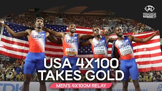 Noah Lyles leads 🇺🇸s 4x100m to gold  World Athletics Championships Budapest 23 [upl. by Jeanna]