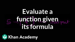 Evaluating functions given their formula  Functions and their graphs  Algebra II  Khan Academy [upl. by Elokyn]