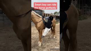 Smart boy can ride the horse perfectly l shorts ytshorts horseride [upl. by Erlond]