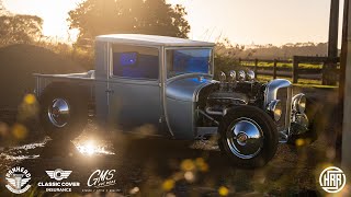 Watusi Zombie Cadillac powered 1928 Ford Hot Rod Pickup 4K Hot Rod Revue [upl. by Oxley64]