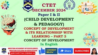 CTET CDP  GROWTH amp DEVELOPMENT  PART 3  Principles of Development in English [upl. by Nanor]