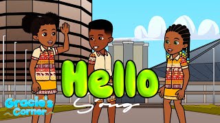 Hello Song  Swahili Greetings with Gracie’s Corner  Nursery Rhymes  Kids Songs [upl. by Anole786]