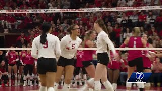 Nebraska volleyball sweeps Indiana continues undefeated Big Ten streak [upl. by Glanville]