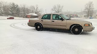 2011 Crown Vic Police Interceptor in the snow [upl. by Akinam]