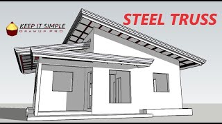 SKILLION ROOF DESIGN in STEEL TRUSS [upl. by Lecirg]