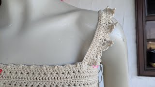 Ribete a crochet en tirantes para un top paso a paso ganchillo crochet [upl. by Eelyam902]