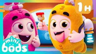 Newt Paints With A Jetpack  Minibods  Mini Oddbods  Baby Oddbods  Funny Cartoons For Kids [upl. by Keg165]