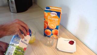 Faire un cocktail Orangeraie  Cocktail à base de jus dorange et de lait [upl. by Arehs]