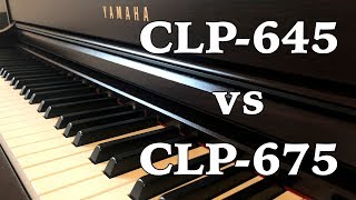 Yamaha CLP645 vs CLP675 anslagstest [upl. by Roht]