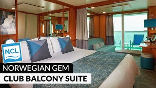 NCL Gem  Club Balcony Suite Tour amp Review 4K  Norwegian Cruise Lines [upl. by Peltz937]