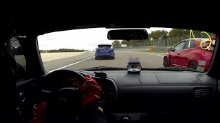 Honda S2000 vs Civic Type R FK2 vs Focus RS MK2 on track [upl. by Svirad]