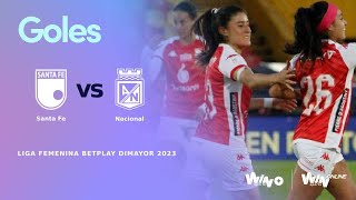 Santa Fe vs Nacional goles  Liga Femenina BetPlay Dimayor 2023  Semifinal  Vuelta [upl. by Adnyl]