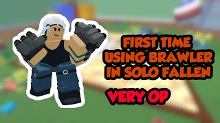 FIRST TIME USING BRAWLER IN SOLO FALLEN  Tower Defense Simulator  Roblox [upl. by Eiram]