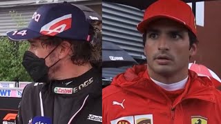 Drivers React live To Lando Norris High Speed Crash Carlos Sainz and Fernando Alonso  F1 Grid [upl. by Aenet]