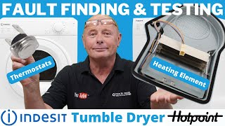 Tumble dryer not heating how to check amp test the thermostat on the heater element Hotpoint Indesit [upl. by Yim]