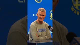 STEVE KERR quotTheres an aura about Klay that connected our fans to him right awayquot [upl. by Aeuhsoj178]