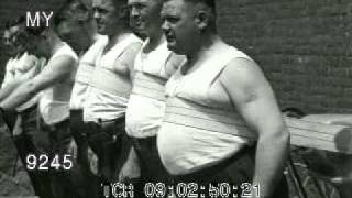 1930s Fat Men Use Mueller Exerciser Belt [upl. by Riess559]