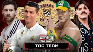 John Cena  Dominik Mysterio VS Cristiano Ronaldo  Lionel Messi  Tag Team Match  WWE 2K24 [upl. by Karla]