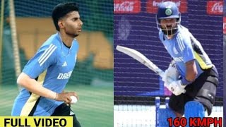 Mayank Yadav Bowling To Hardik Pandya In Nets Today  Mayank Yadav Bowling Practice  Ind Vs Ban [upl. by Atekin]