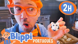 Blippi Aprende a Fazer Doces Gostosos  2 HORAS DO BLIPPI BRASIL  Vídeos Educativos para Crianças [upl. by Joappa]