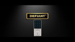 Defiant Slim Touchpad Electronic Deadbolt Programming [upl. by Hna]