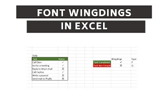 Wingdings Font in Excel [upl. by Norty]