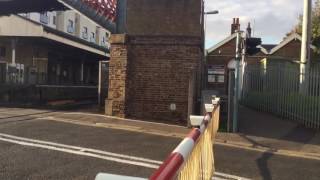 Addlestone Station Level Crossing Surrey Wednesday 26102016 [upl. by Darnoc]