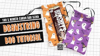 How to sew a drawstring bag for Halloween in about 5 minutes [upl. by Oirom]