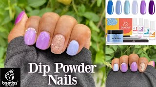 Beetles Dip Powder Nail Kit I Dip Powder Tutorial LavenderPurple [upl. by Moira]