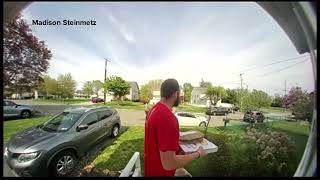 Pizza delivery guy trips fleeing suspect in Pennsylvania [upl. by Erving687]