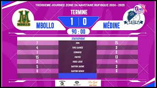 🔴DIRECT MBOLLO L vs MÉDINE 3ème JOURNÉE ZONE 2A ODCAV DE RUFISQUE [upl. by Aicirtal]