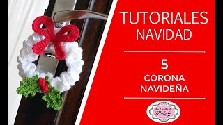 🍀 TUTORIAL DE NAVIDAD 5 CORONA NAVIDEÑA a crochet  Crochet CHRISTMAS WREATH [upl. by Graves]