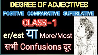 Degree of adjective class1 positivedegree comparativedegree superlativedegree Englishguru [upl. by Lynnett]