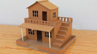 Making a House With Cardboard For School project How To Make Cardboard Modal House [upl. by Sudhir203]