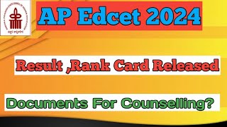 AP EDCET RESULT 2024 I AP EDCET RANK CARD 2024 I AP EDCET 2024 I PNK education [upl. by Ainer]