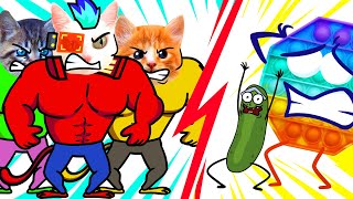 Among Us kittens and CatTik vs POP IT battle feat PICKLE RICK  Mukbang Animation  GAMETIK [upl. by Fachini]