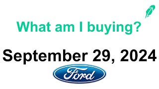 September 29 What stocks am I buying this week in Robinhood  100 Shares of Ford [upl. by Nairdna]