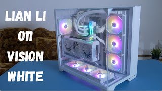 Lian Li Vision white Build  Intel i7 13700K  Asus TUF RTX 4070 ti White [upl. by Rehposirhc]